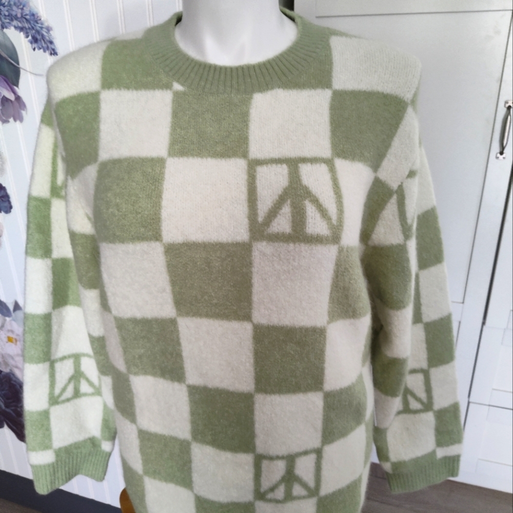 Saturday's Kang Peace Anthropologie Sweater New Tags Sz XL Rare Mohair Spandex